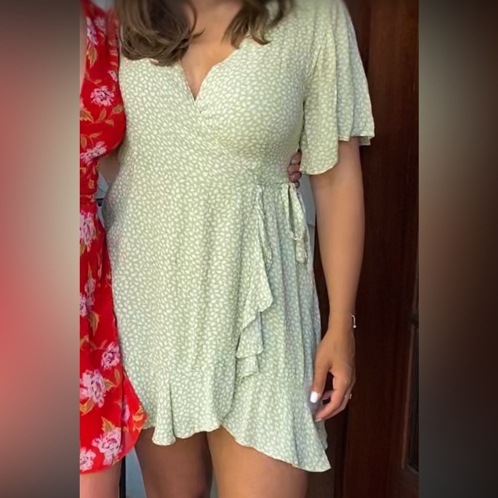 Abercrombie green wrap dress